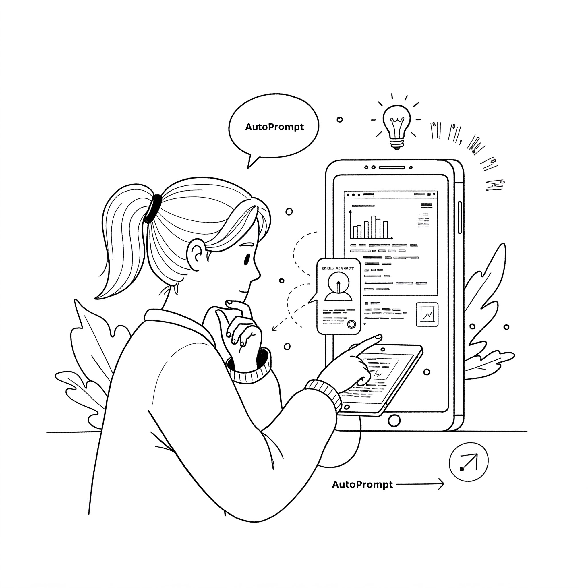 AutoPrompt interface highlighting the AI model selection for optimized prompts
